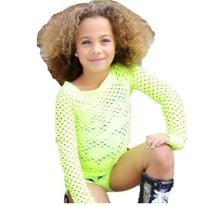 Malibu sugar neon mesh top 4-6x